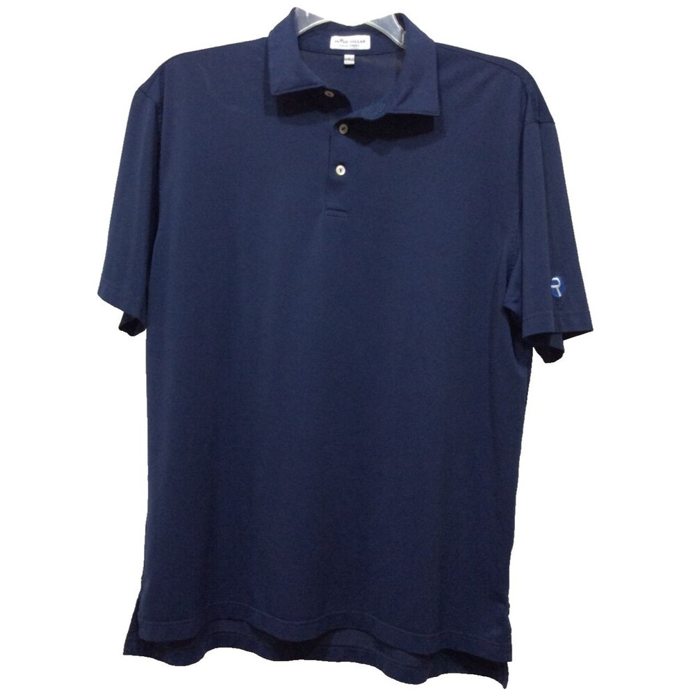 Peter Millar Summer Comfort Polo Shirt Mens Large Dark Blue Golf Performance